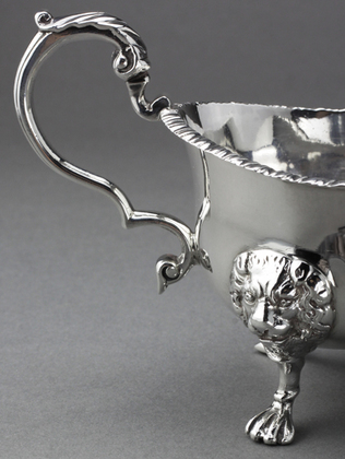 Silver Sauce Boat - Lion Mask and Paw Feet - Pairpoint Brothers